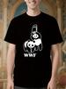WWF Panda Print Tshirt - Black Casual Round Neck Tee With...
