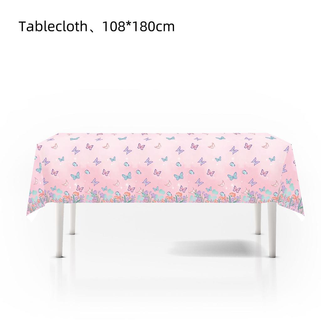Schmetterling Einweg-Tischdecke Plastik Rechteckig Frühling Schmetterling Geburtstag Tischdecke Happy 1. Erster Geburtstag Party Deko