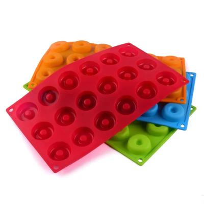 Mini Silicone Donut Maker 18 Cavity Non-Stick Chocolate Donut Mold Baking Pan Donut Dessert Baking Tray Bread Pastry Cake Tools