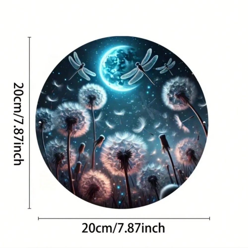Vintage Dandelion Dragonfly Metal Sign Retro Wall Art Home Decor Gift