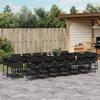 VidaXL Garden Dining Set 17 Pcs Cushions Black Braided Resin 3278190