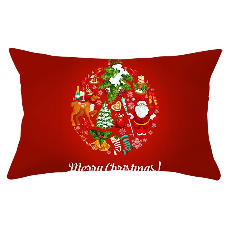 Christmas Simple Print Series Peach Skin Waist Pillowcase Home Sofa Pillowcase Office Pillowcase