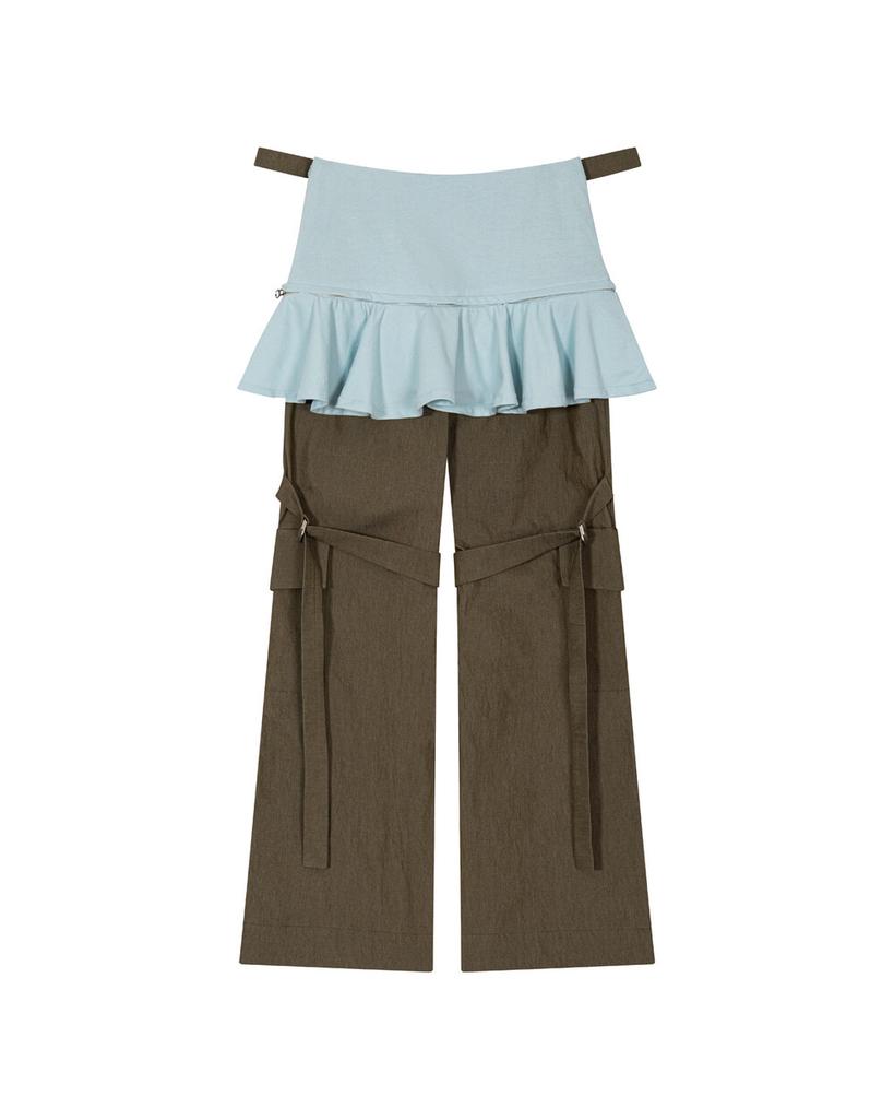 Pyule Skirt Cargo Pants Khaki