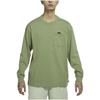 Nike Chest Pocket Logo Print Round Neck Long Sleeve T-Shirt Men Tops Green DR7930-334