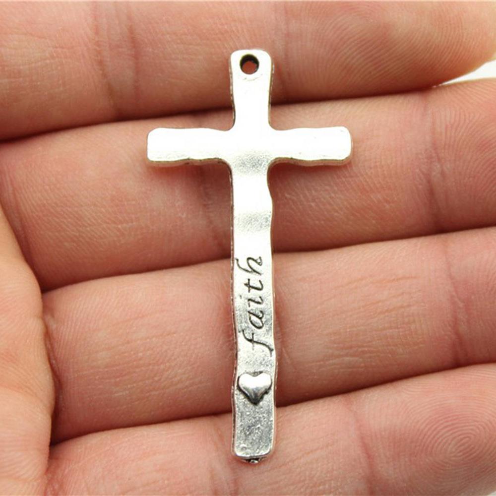 10pcs Charms Cross Antique Bronze Silver Color Pendants DIY Crafts Making Findings