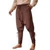Men Pirate Pants Renaissances Ankle Band Pant Medieval Vikinges Navigator Pants Halloween Costume Cosplay with Drawstring