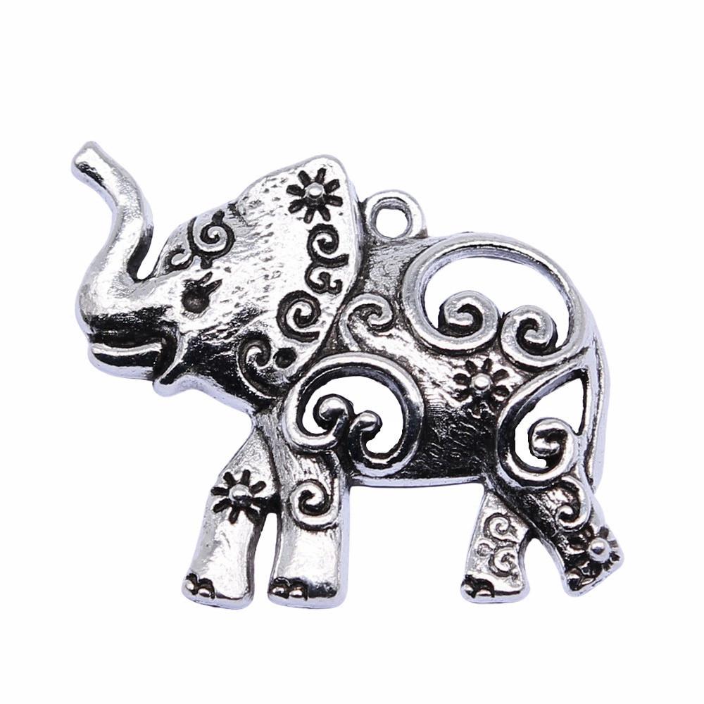 Retro Elephant Charms Alloy Animal Pendants For Jewelry Making Handmade Supplies