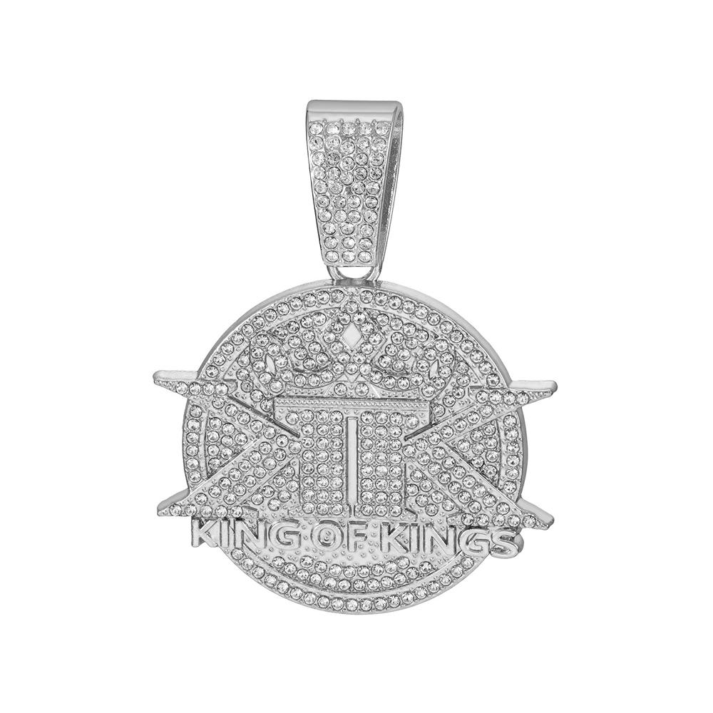 

Мужские хип-хоп уличный стиль стразы круглой формы и кулон в форме двойной K, ожерелья унисекс для повседневной носки, кубинские ювелирные изделия, подарки