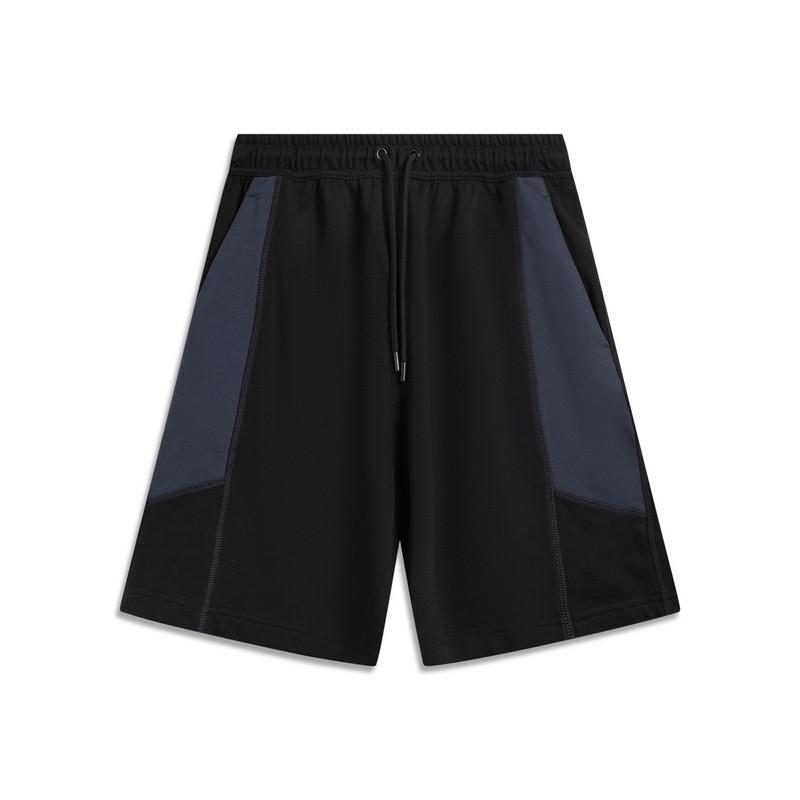 Li-Ning Comfortable Loose Simple Versatile Fashion Mid Waist Drawstring Casual Shorts Men shorts AKSV567-1 S