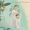 Hand-Painted Willow Angel Statue - Guardian Angel Resin Sculpture Ornaments Perfect Gift for Mother