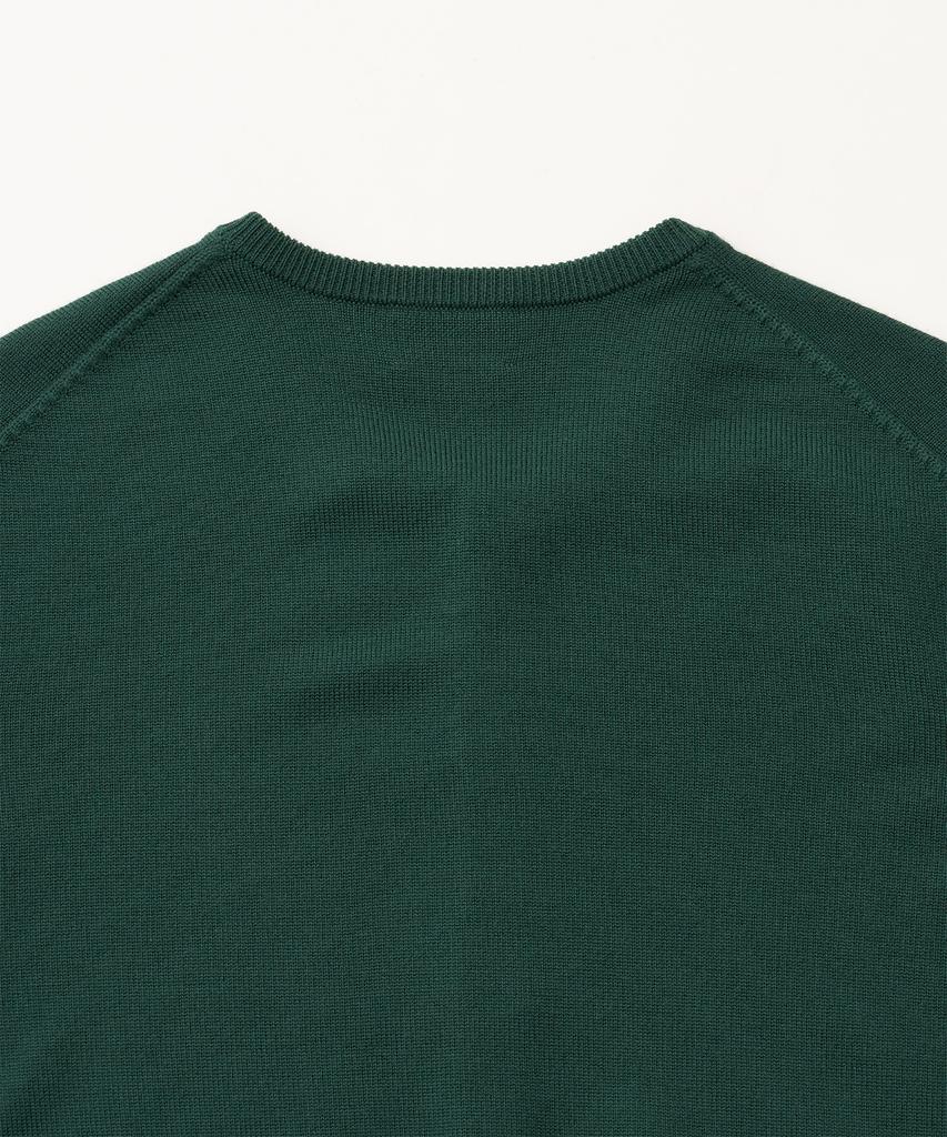 Another Office Solid Round Neck Cardigan (Green)