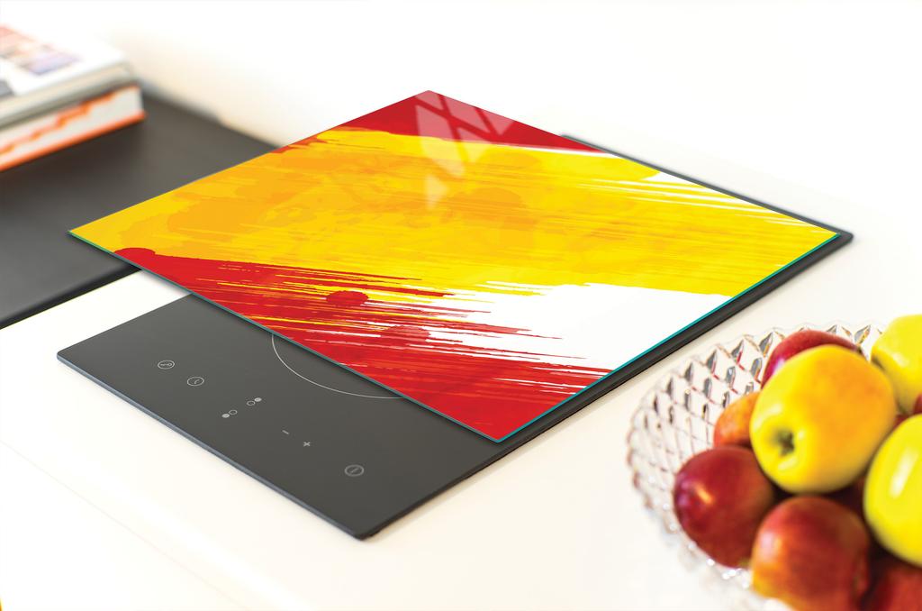 GLAS-SCHNEIDEBRETT 40x30 BUNT