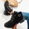 Damen Herbst-Winter klobige Absatz-Stiefeletten mit dicker Sohle, Britischer Stil Lässige Mode-Schuhe mit Gürtelschnalle, Erhältlich in Größe 43.