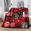 Red and Black Greek Letter Collage Print Flannel Blanket, Sorority Inspired Throw Blanket