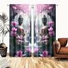 2 Pcs Lotus Buddha print curtains,suitable for bedroom,living room kitchen decoration,home decoration,window decoration
