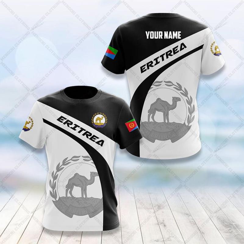 Customized Summer Casual Eritrea Flag Graphic T-shirts Men's Fashion E-Sports Jersey Soft Short Sleeve Tops Fast Dry Sportswear