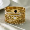 18K Gold-Plated Stainless Steel Geometric Bracelet with 5A Zircon Inlay
