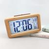 Digital Alarm Clock Wooden Electronic Clocks Battery Operated with Backlight