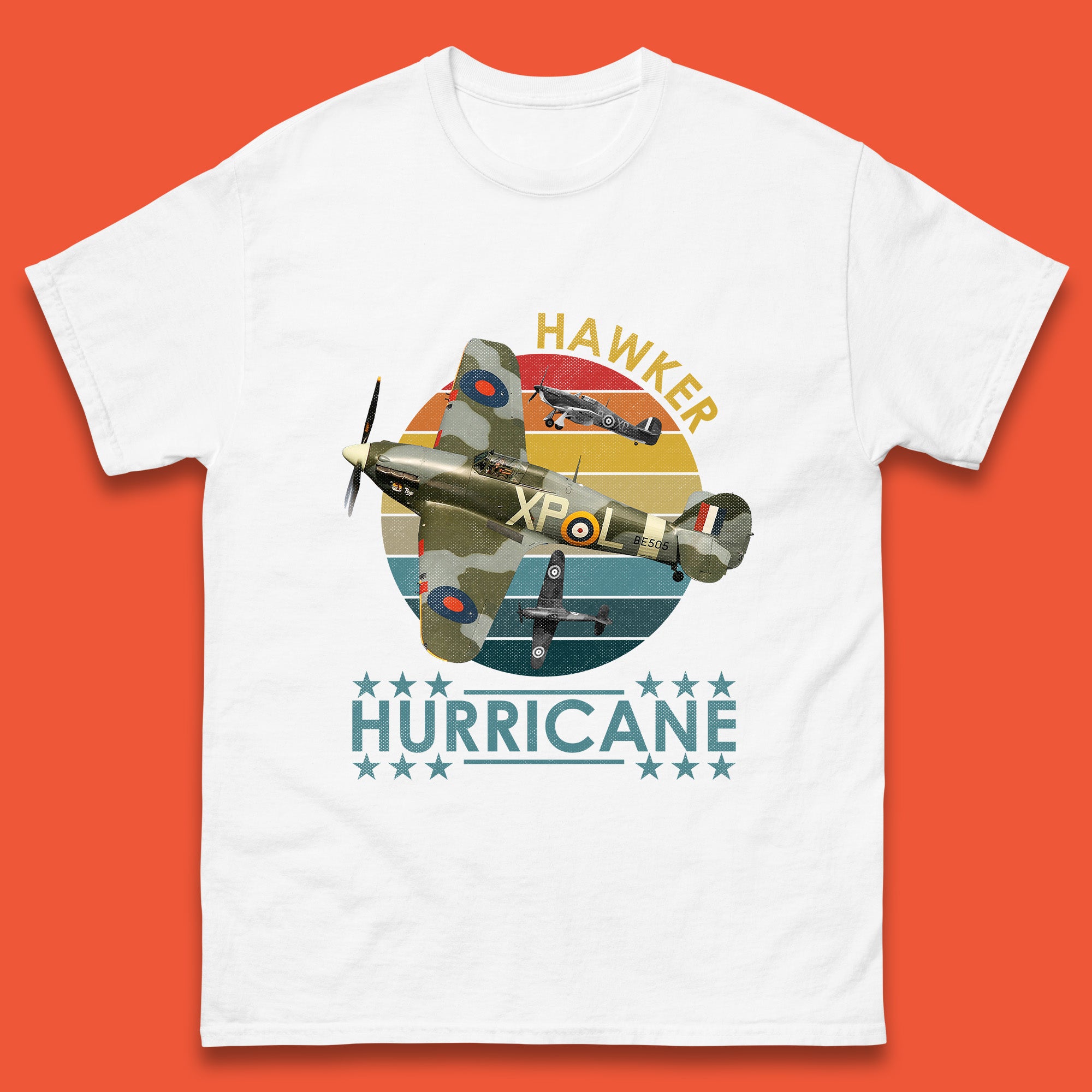 Hawker Hurricane UK Vintage WWII RAF Fighter Jet British Aircraft Royal Air Force Remembrance Day Mens Tee Top L