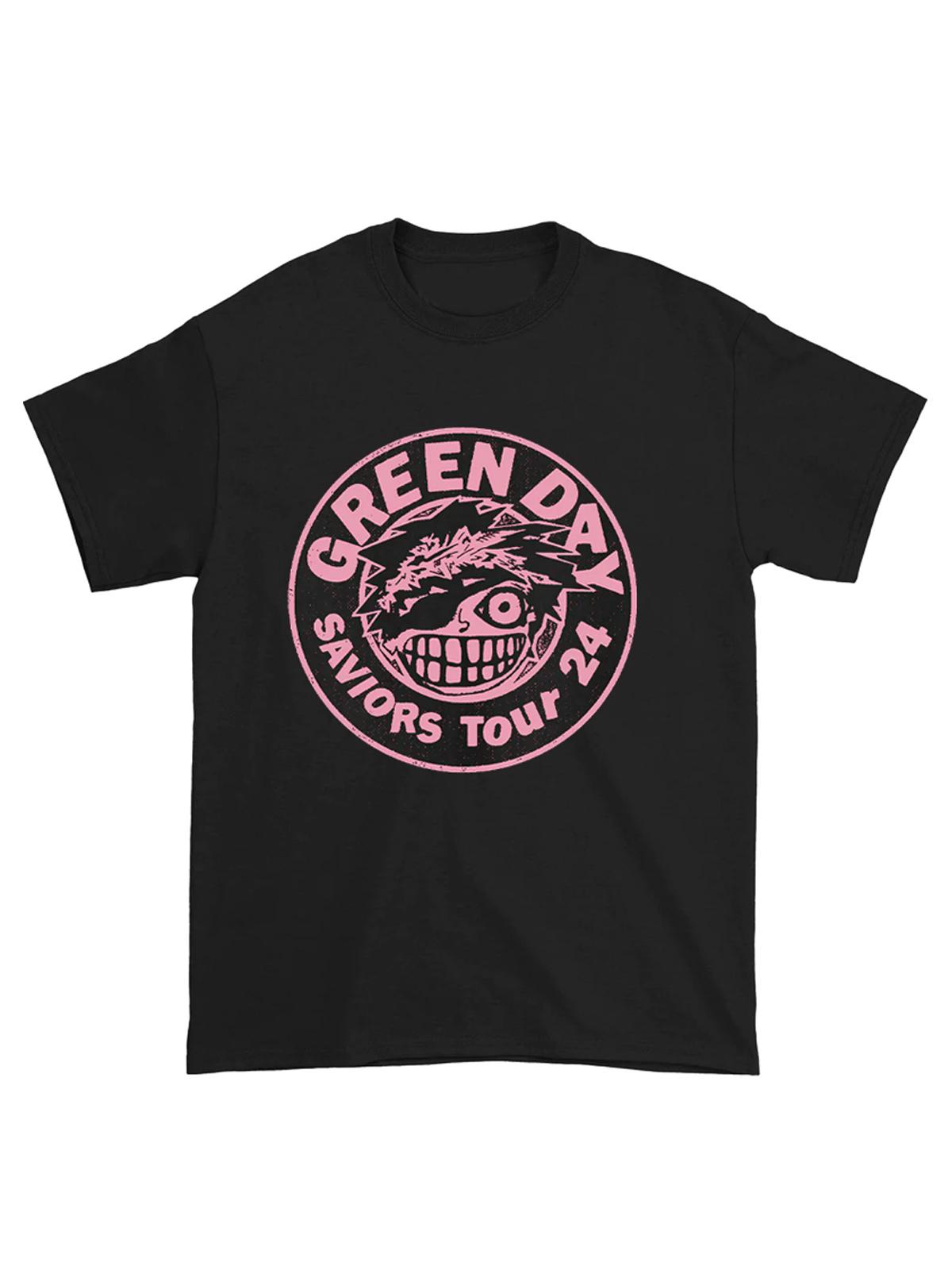 

2026 New Green Day Green Day Band THE SAVIORS TOUR Cartoon Rock Mens Short TShirt Harajuku Mens Comfortable Breathable T Shirt M