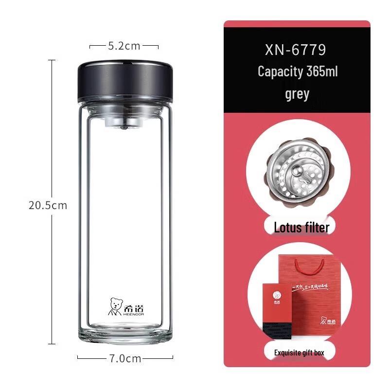 Heenoor Double-Wall Glass Mug with Handle