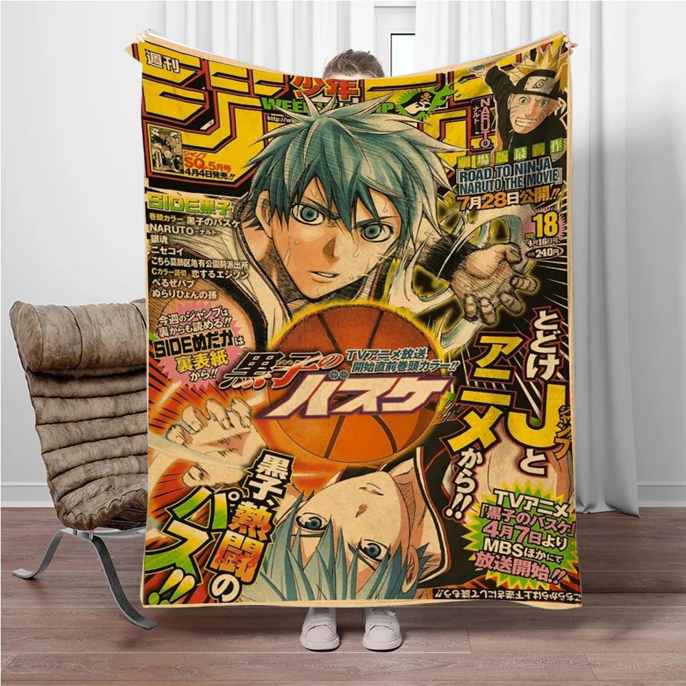 Japonské Anime Kuroko-No-Basket Flanelová deka Měkká teplá přehozová deka Deka na pohovku Kancelář Postel Kancelář Kempování Cestování