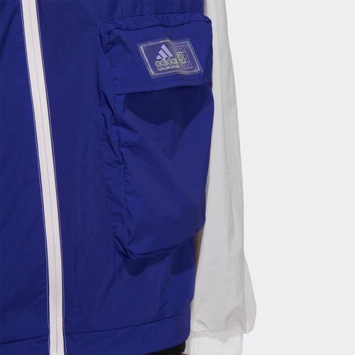 adidas Originals Casual Sports Stand Collar Jacket for Men, Blue and White