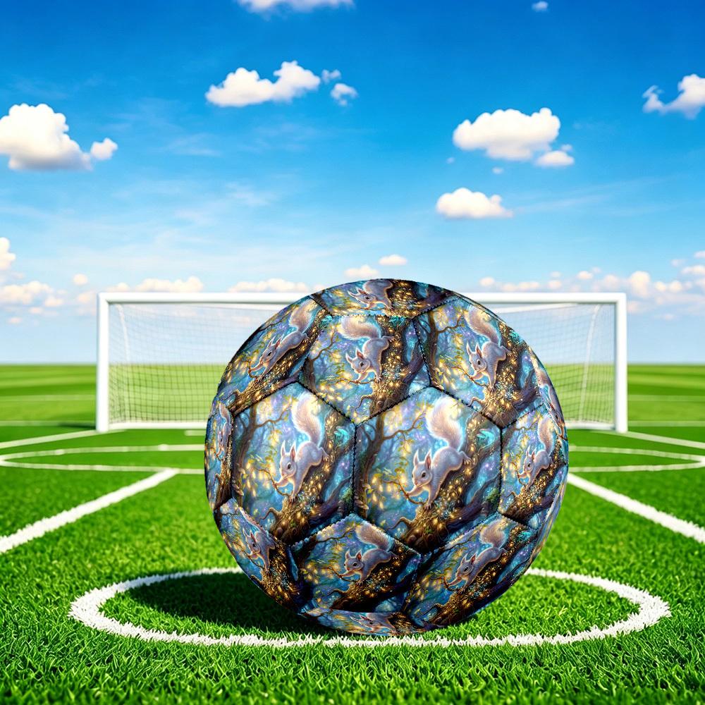 1pc Forest Squirrel Theme Soccer Ball Football, Size 5, Lightweight PVC, Durable Outdoor Training Soccer Ball, Gift M6147