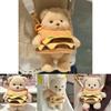Cartoon Hamburger Bear Plush Bag With Adjustable Shoulder Strap For Kids And Teens