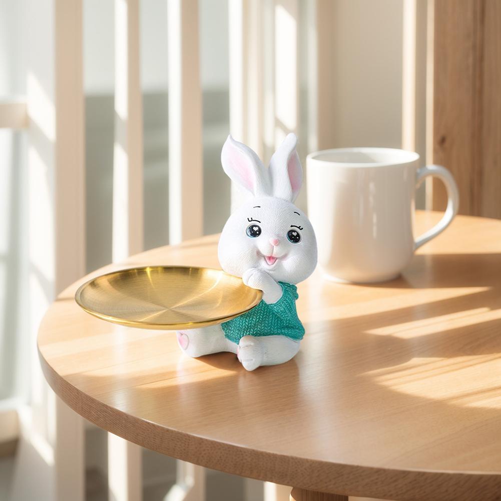 Niedliches Ablagefach für Kaninchen/Katzen, multifunktionale kreative Figuren, Ornamente, Harz, Schlüssel, Süßigkeiten, Kleinigkeiten, Ablage für Wohnzimmer, Veranda