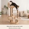 Space-Saving Wooden Multi-Level Cat Tree with Integrated Capsule Bed