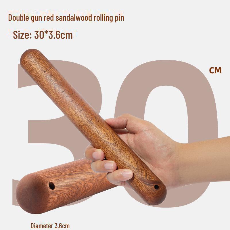Double Gun Red Sandalwood Non-Stick Rolling Pin for Noodles & Dumplings