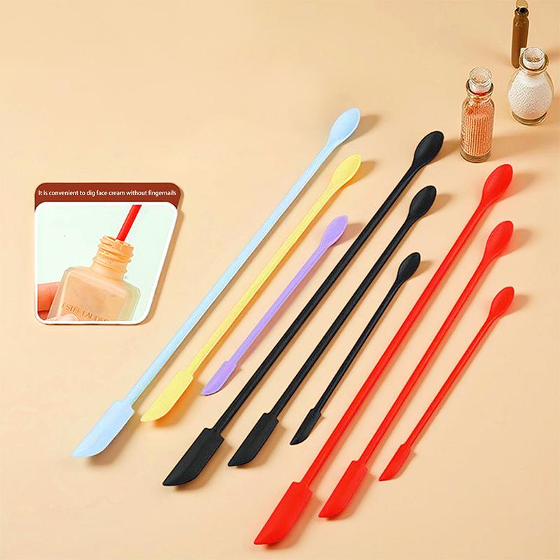 Cosmetic Bottle Silicone Mini Scraper Three Piece Set Baking Double End Two In One Spatula Jam Deep Bottle Scraper Spoon Set