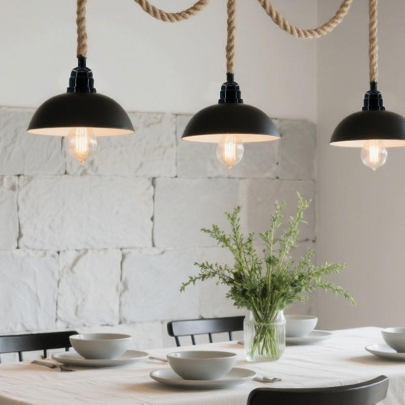 Pendant Light Cord Twisted Twine Rope Pendant Light Cord Farmhouse Lamp Cable E27 Extension Hanging Lamp Cable