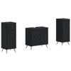3 Piece Bathroom Cabinet System BREDA Black Engineered Wood