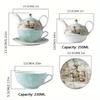 1 Set Keramik-Tee für eine Person, Teekannen-Set für eine Person mit Teetasse und Untertasse, Tee-Geschenkset aus Porzellan, das beste Geschenk für Familie, Freunde, Liebhaber und Frauen