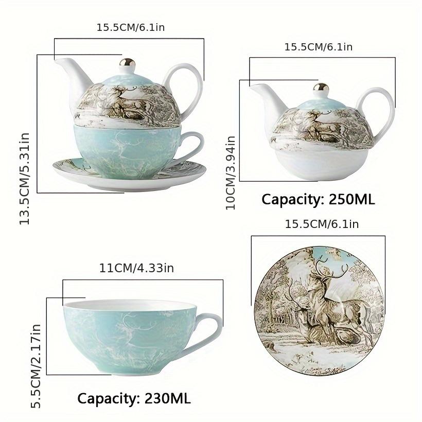 1 Set Keramik-Tee für eine Person, Teekannen-Set für eine Person mit Teetasse und Untertasse, Tee-Geschenkset aus Porzellan, das beste Geschenk für Familie, Freunde, Liebhaber und Frauen