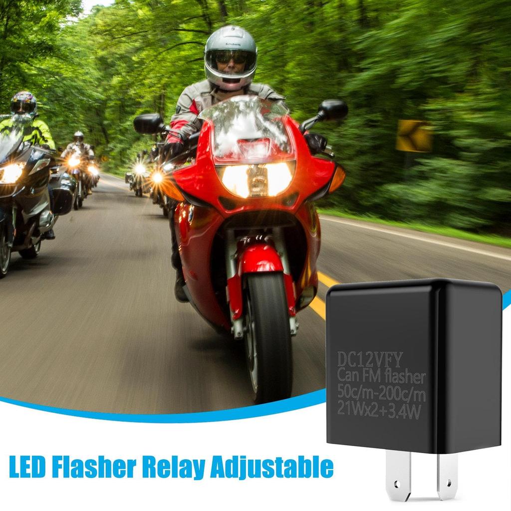 Turn Signal Flasher Relay, Electronic LED Flasher Relay, 2 Pin Universal Motorcycle LED