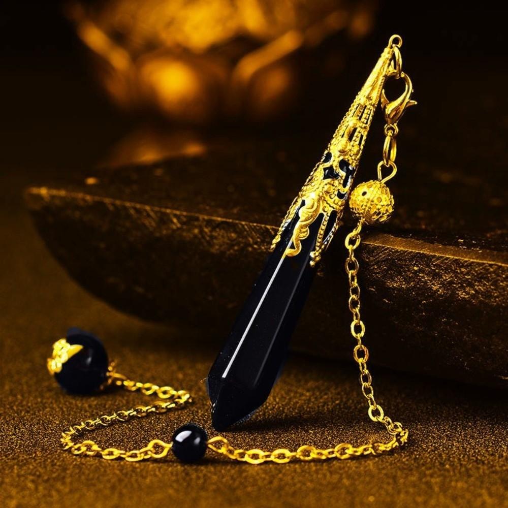 Energy Natural Crystal Pendulums Hexagon Cone Witch Spiritual Pendulos Jewelry Gift