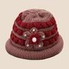 Winter New Middle-aged and Elderly Mothers' Hats with Velvet and Thickening Grandma Pullover Hats with Ear Protection and Warm Knitted Woolen Hats