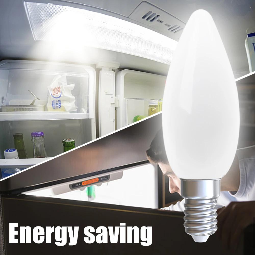 10/1Pcs Mini LED Light Bulbs E14 E12 LED Refrigerator Bulb Replacement Halogen Screw Bulb For Home Refrigerator Display Cabinets