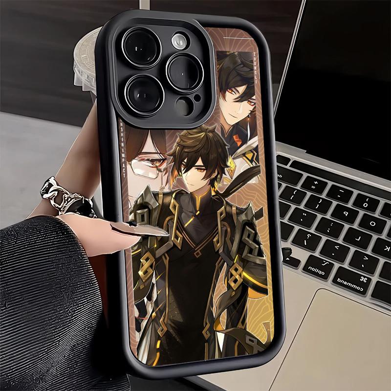 Phone Case for iPhone 17 Air 16E 15 16 Pro Max Genshin Impact Zhongli Cover 14 Plus 13 12 Mini Soft Shell Silicone Fundas