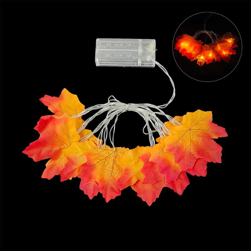 

1,5 м 10 светодиодов Рождественская светодиодная гирлянда из кленовых листьев Осенние листья Светодиодная гирлянда Хэллоуинская декорация 2024 Осенняя гирлянда Домашняя вечеринка DIY Single leaf -1.5m 10 lamp