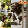 10style Doorbell Vintage Dog Welcome Door Bell Wall-mounted Retro Pug Decorative Chime Bell Puppy Head Shopkeeper Bell for Home