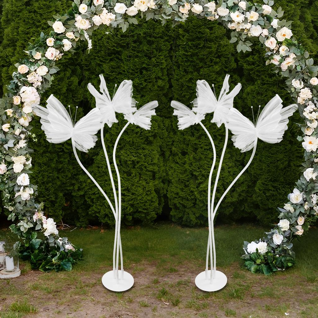2pcs Realistic Artificial Butterfly Decor w/ Stable Standing Base,3D Lifelike Butterfly Ornament, Aesthetic Butterfly Sculpture
