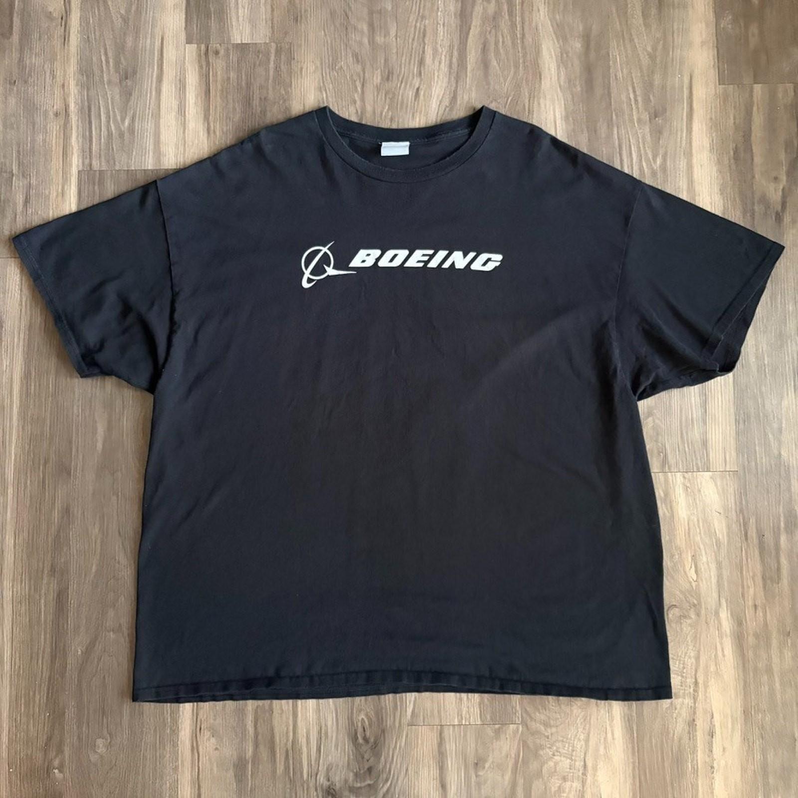 Boeing Logo Men s Size 2XL Black Aerospace Airplanes Unisex T-Shirt XXL
