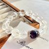 12Mm Large Particle Natural White Crystal Amethyst Design Bracelet Bracelet.