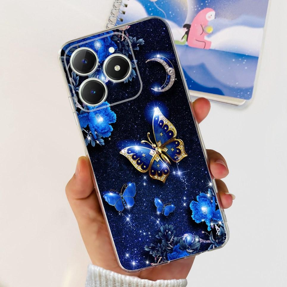 Voor Realme C63 C61 Narzo N61 N63 Hoesje Bloemen Vlinder Dames Mode Achterkant Transparant Zacht Slank Siliconen Bumper Shell