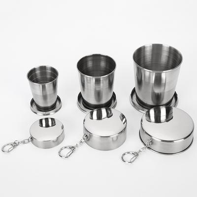 1Pieces Stainless Steel Folding Cup Portable Water Drinking Cup Retractable Telescopic Collapsible Cups Outdoor Travel Tableware