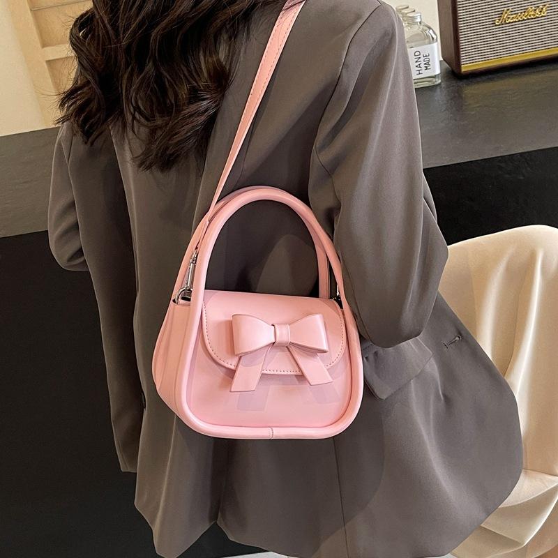 Portable small bag fashion women's bag new bow small square bag shoulder messenger bag
